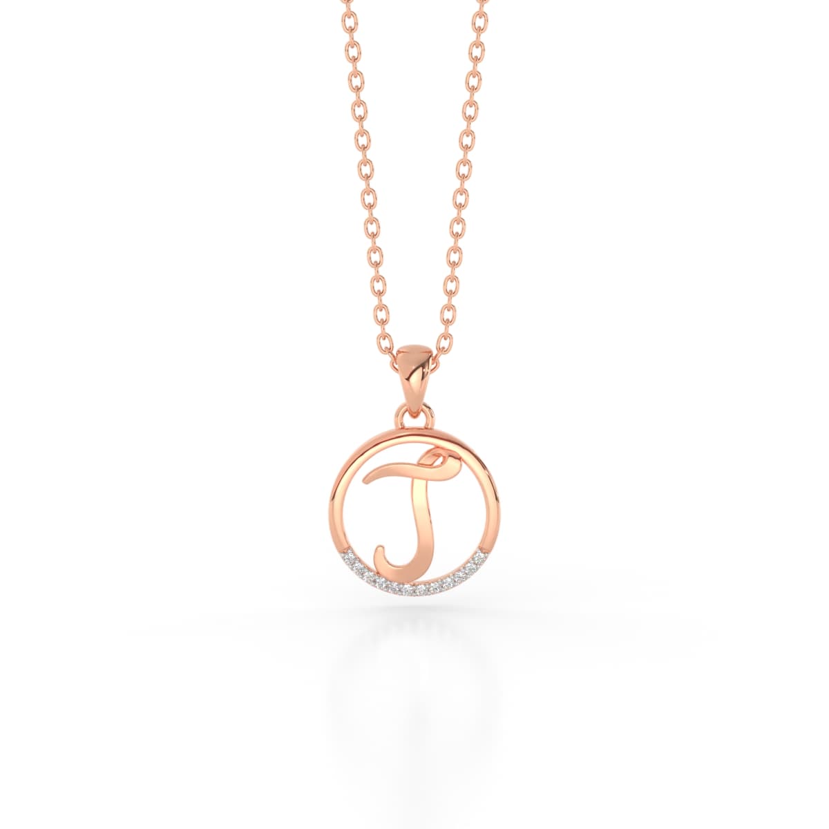 J Letter Diamond Pendant