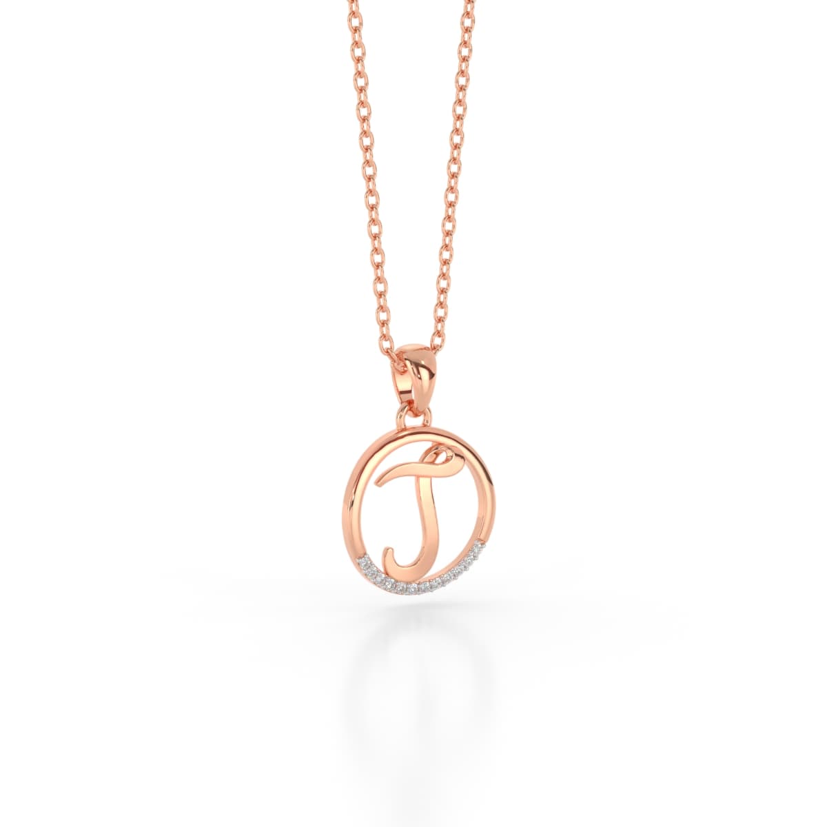 J Letter Diamond Pendant