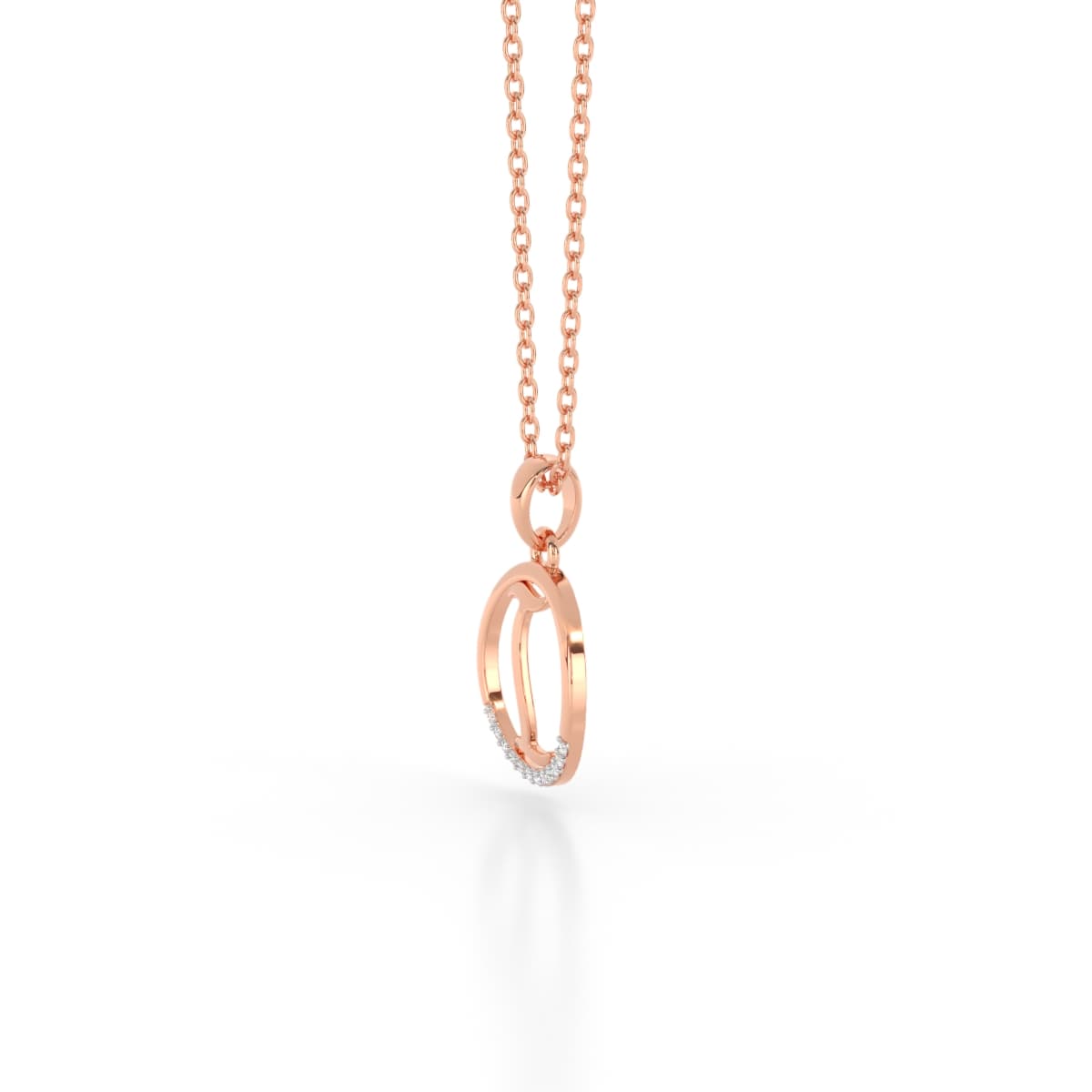 The U Alphabet Diamond Pendant
