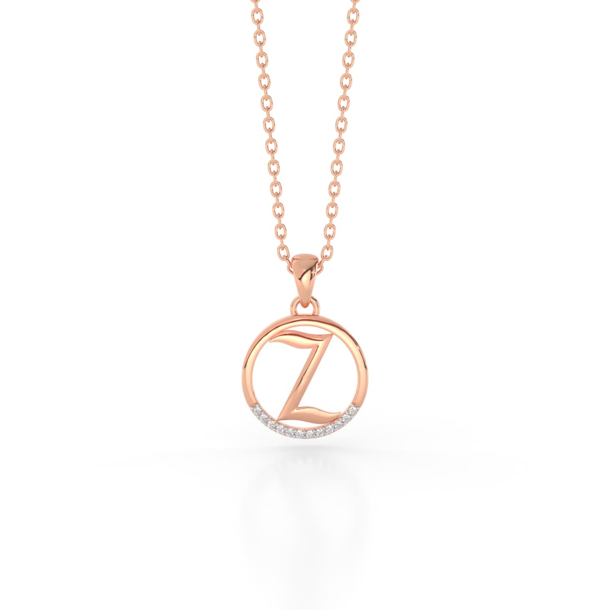 The Initial Z Diamond Pendant