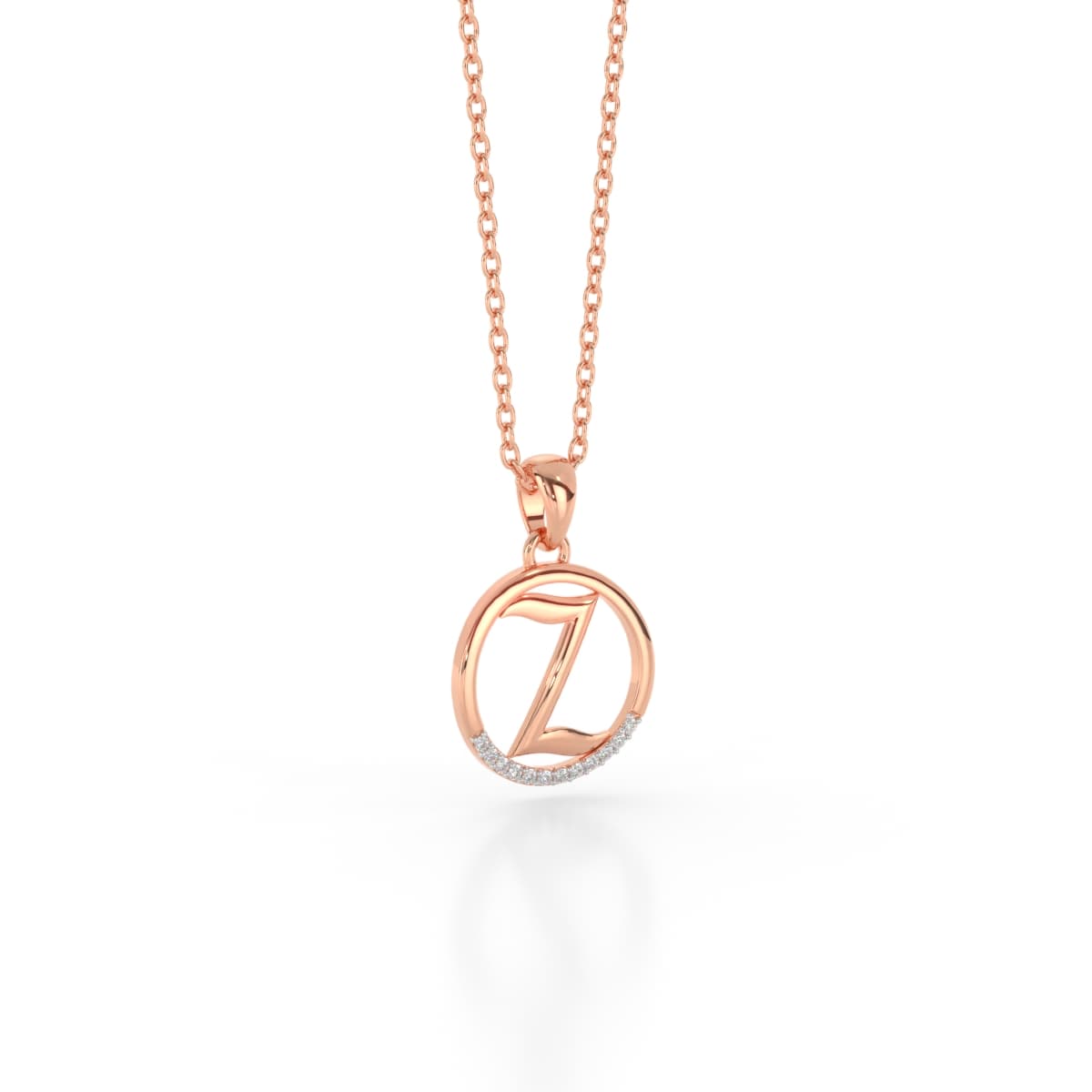The Initial Z Diamond Pendant