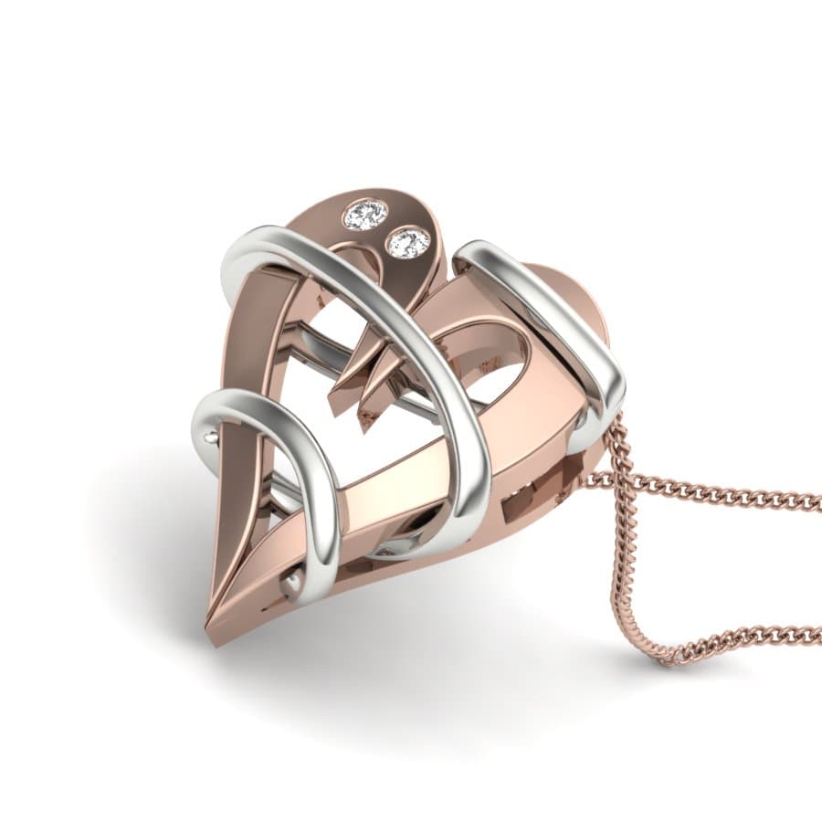 Twirl Heart Diamond Pendant
