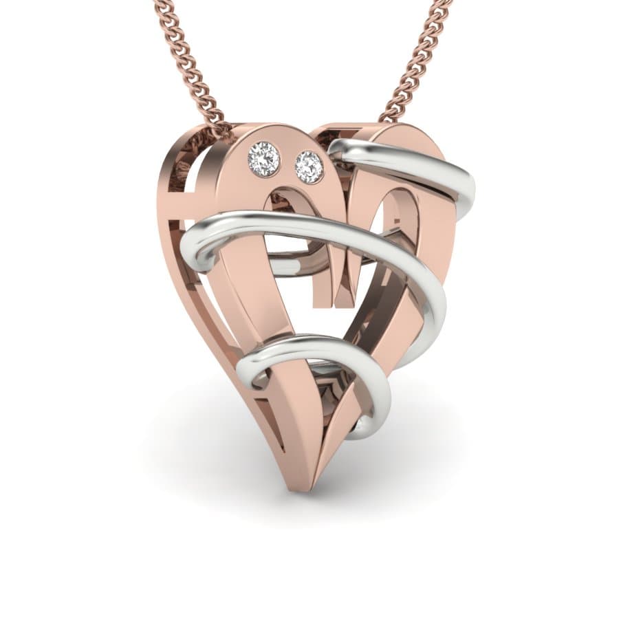 Twirl Heart Diamond Pendant