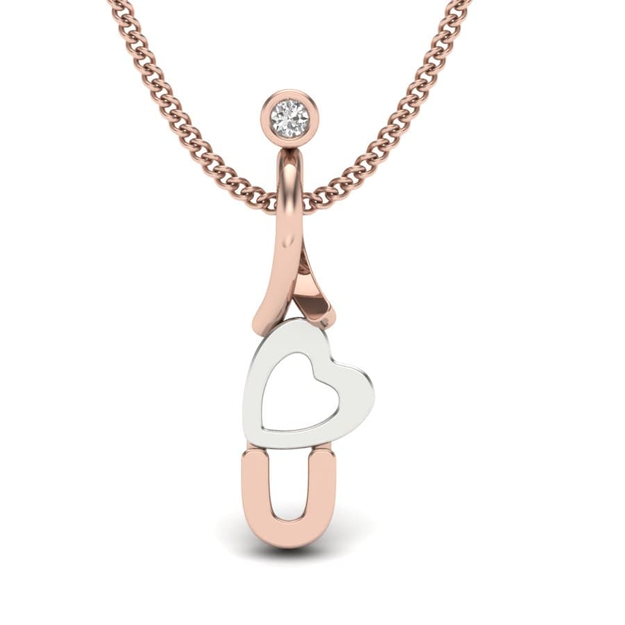 I Love U Diamond Pendant