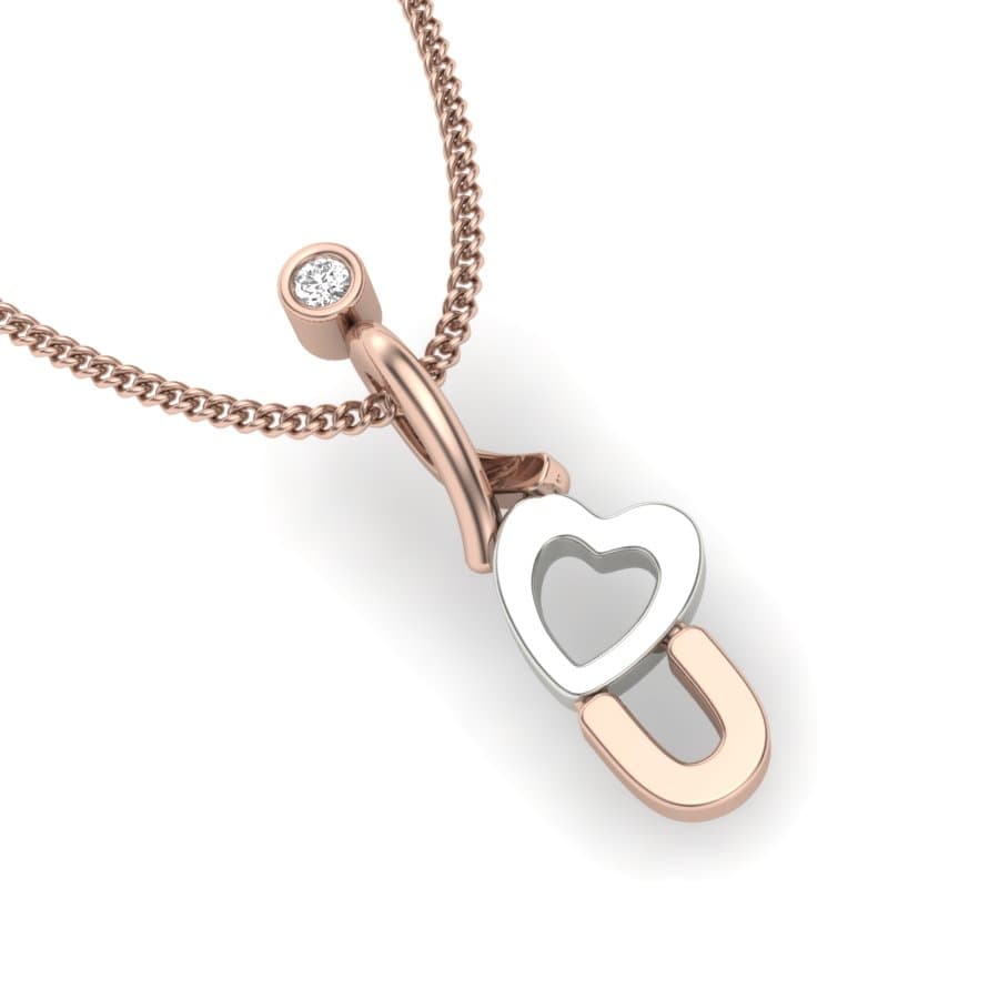 I Love U Diamond Pendant