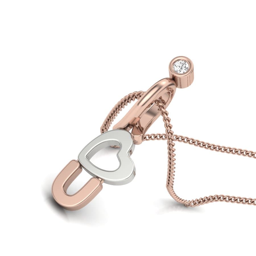 I Love U Diamond Pendant