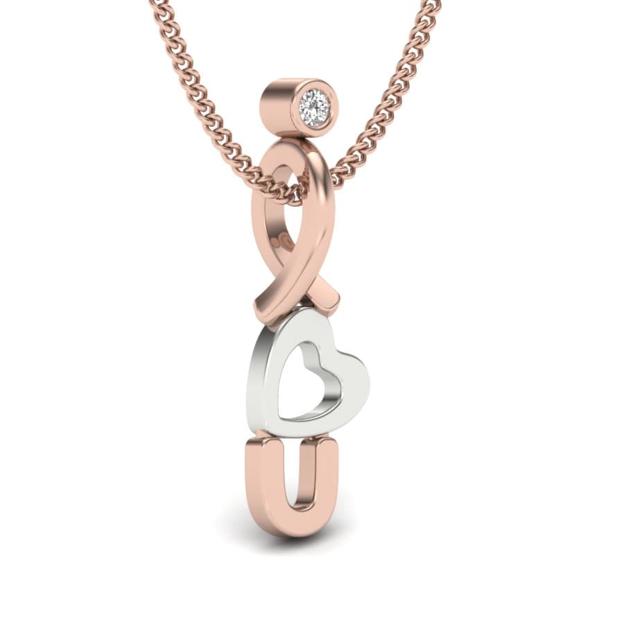 I Love U Diamond Pendant