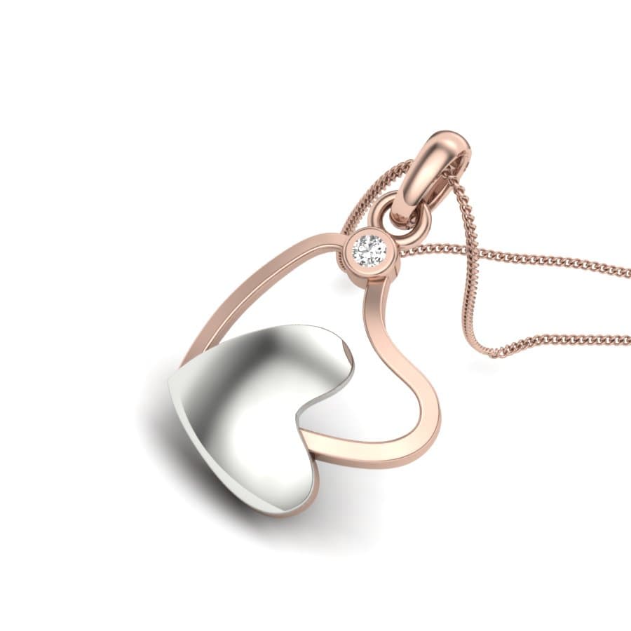 Dual Heart Diamond Pendant