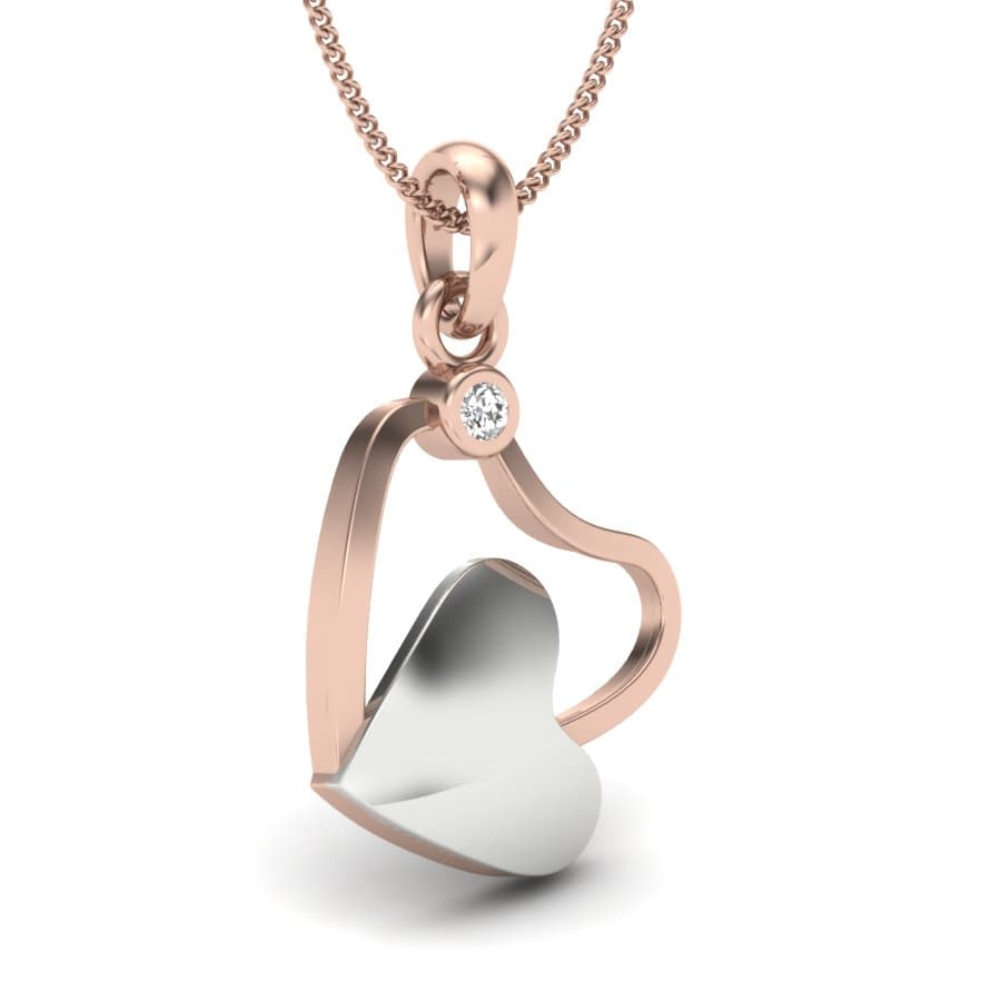 Dual Heart Diamond Pendant
