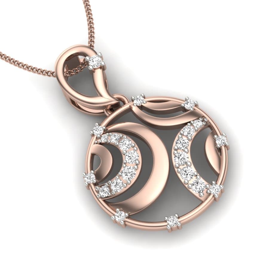 Frame Moon Diamond Pendant