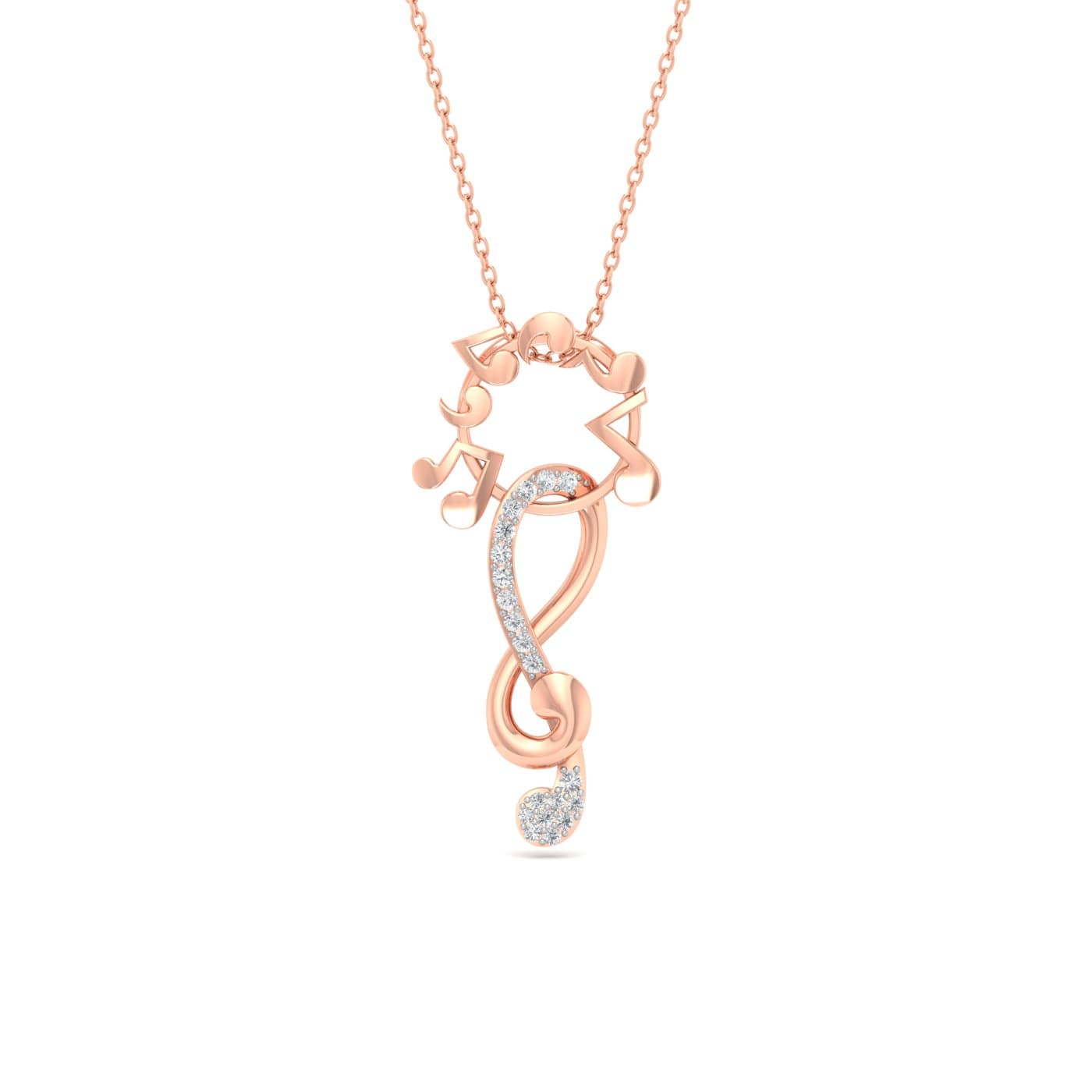 Music Note Diamond Pendant