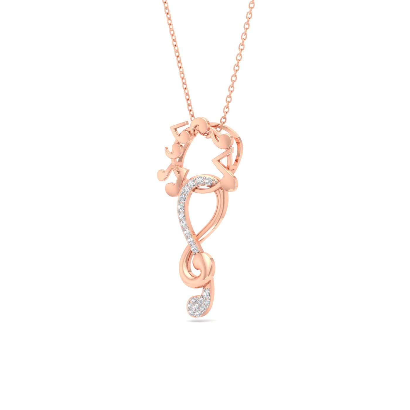 Music Note Diamond Pendant