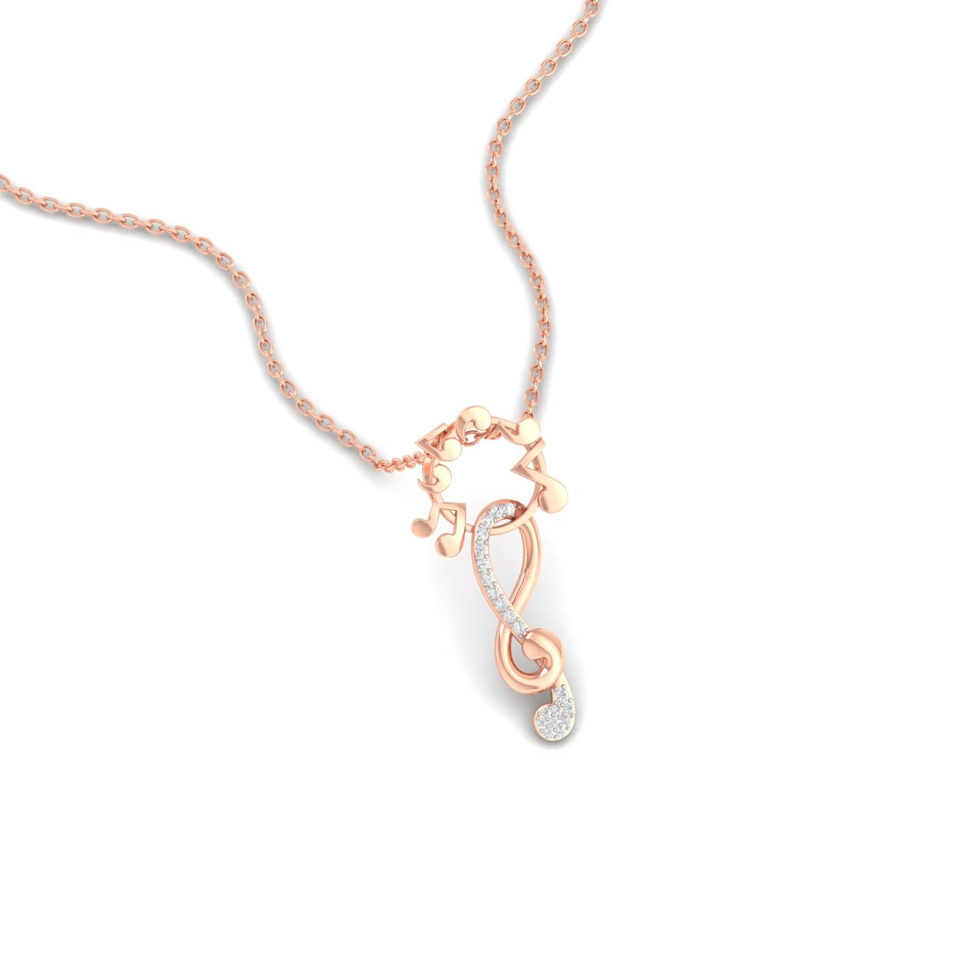 Music Note Diamond Pendant
