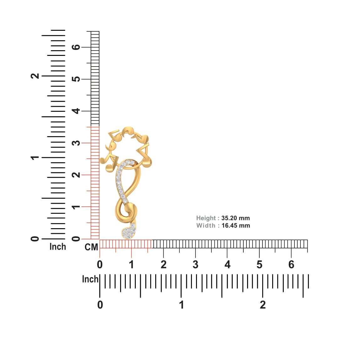 Music Note Diamond Pendant