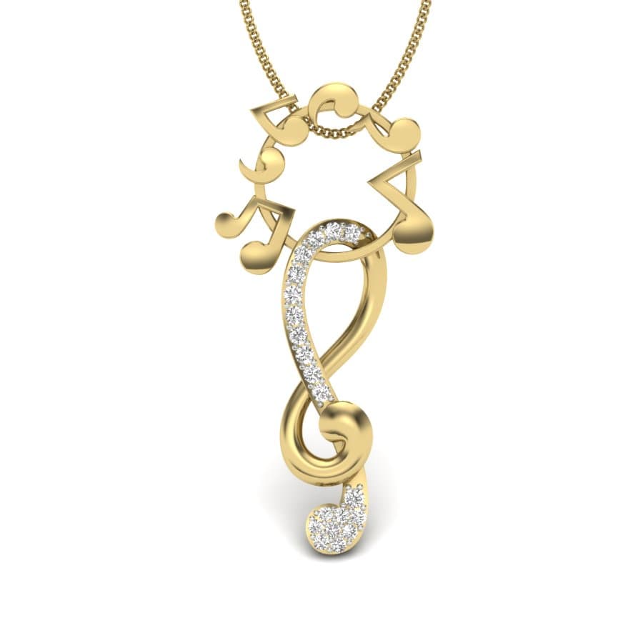 Music Note Diamond Pendant