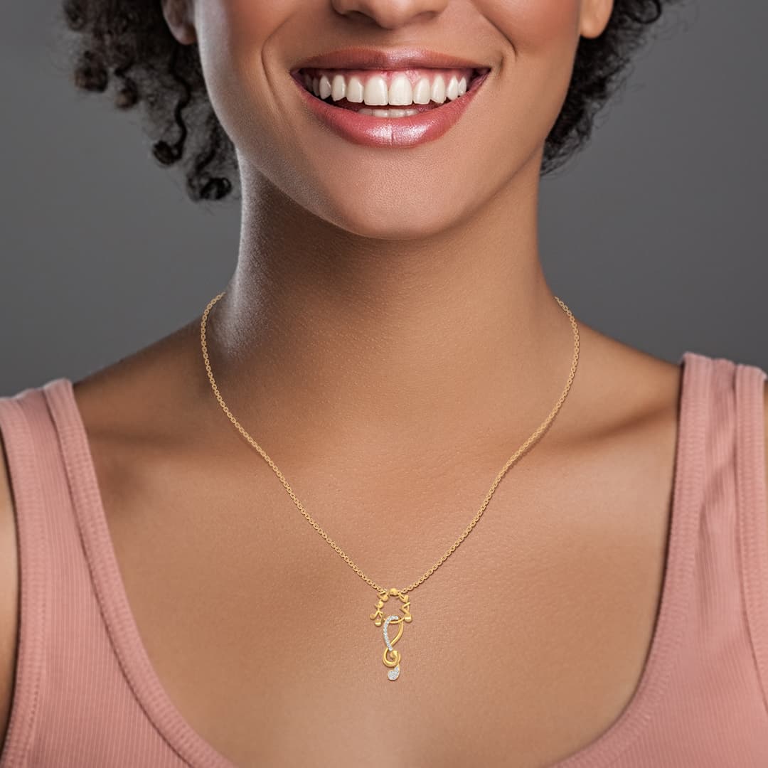 Music Note Diamond Pendant