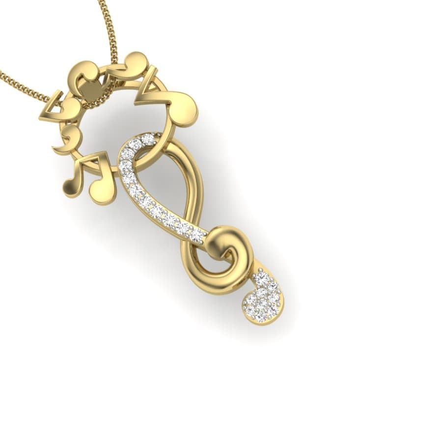 Music Note Diamond Pendant