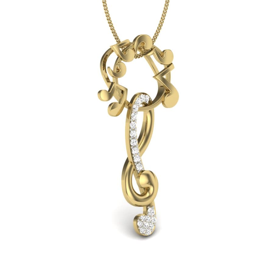 Music Note Diamond Pendant