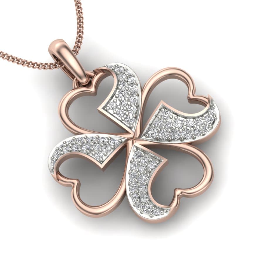 Four Heart Diamond Pendant