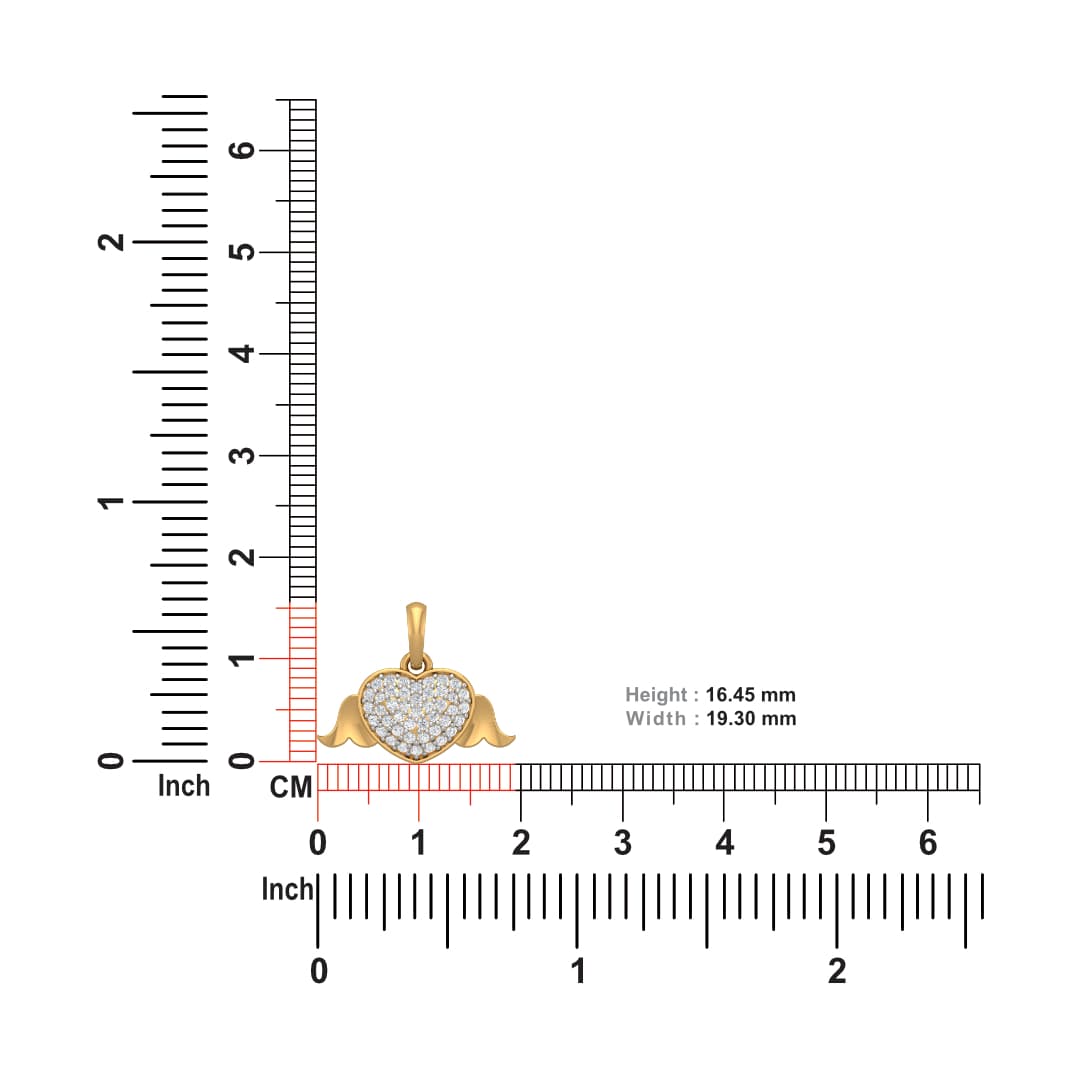 Heart Wings Diamond Pendant