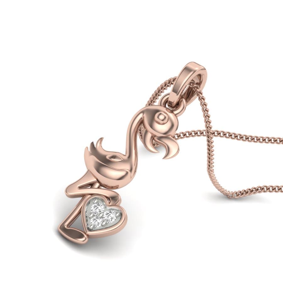 Sweet Flamingo Diamond Pendant