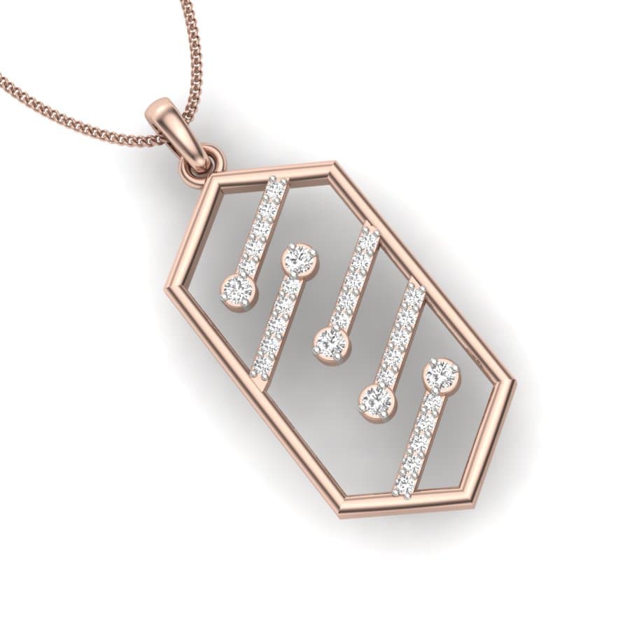 Eros Zigzag Tier Diamond Pendant