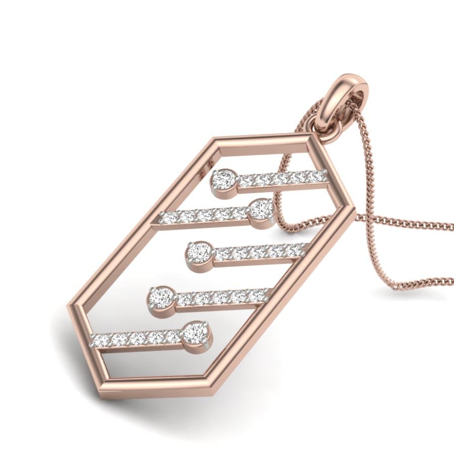 Eros Zigzag Tier Diamond Pendant