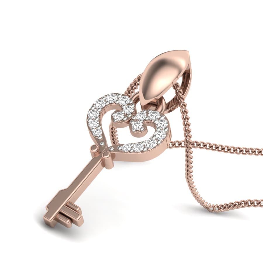The Key Heart Diamond Pendant