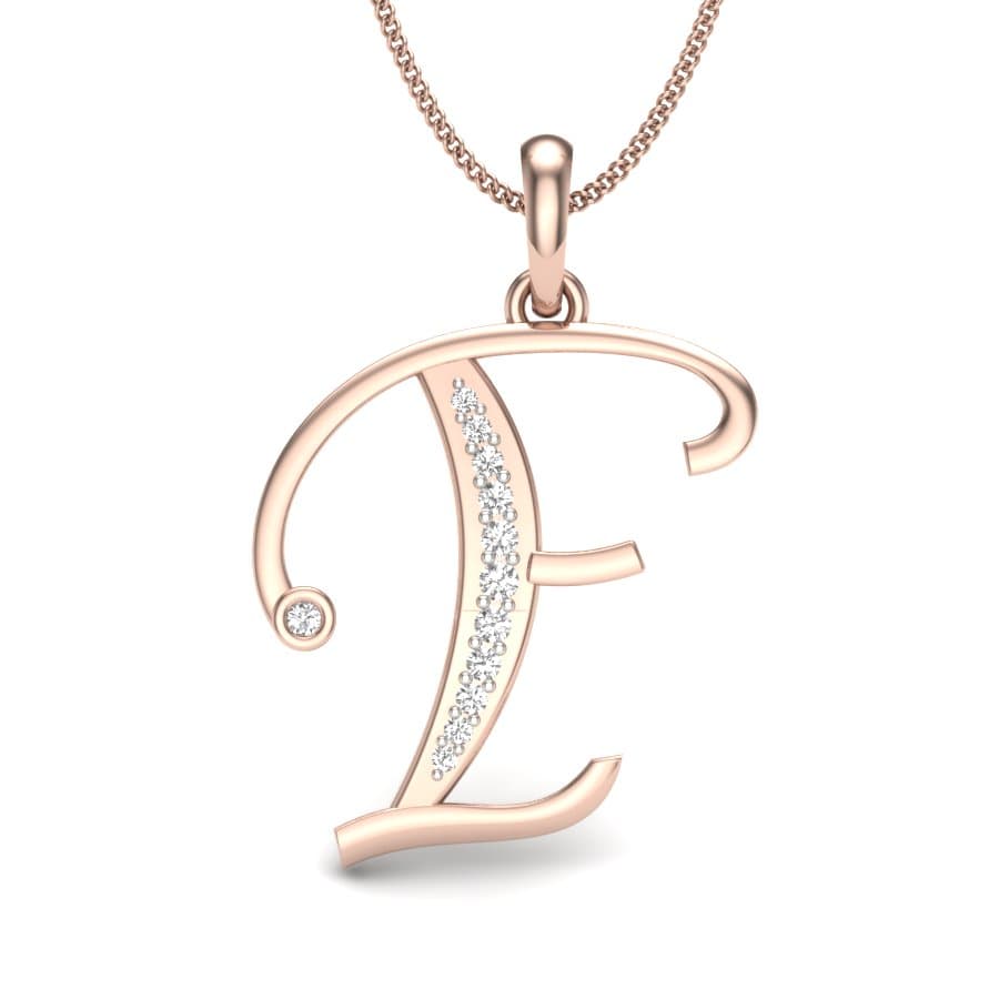 F Alphabet Diamond Pendant