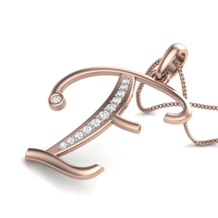 F Alphabet Diamond Pendant