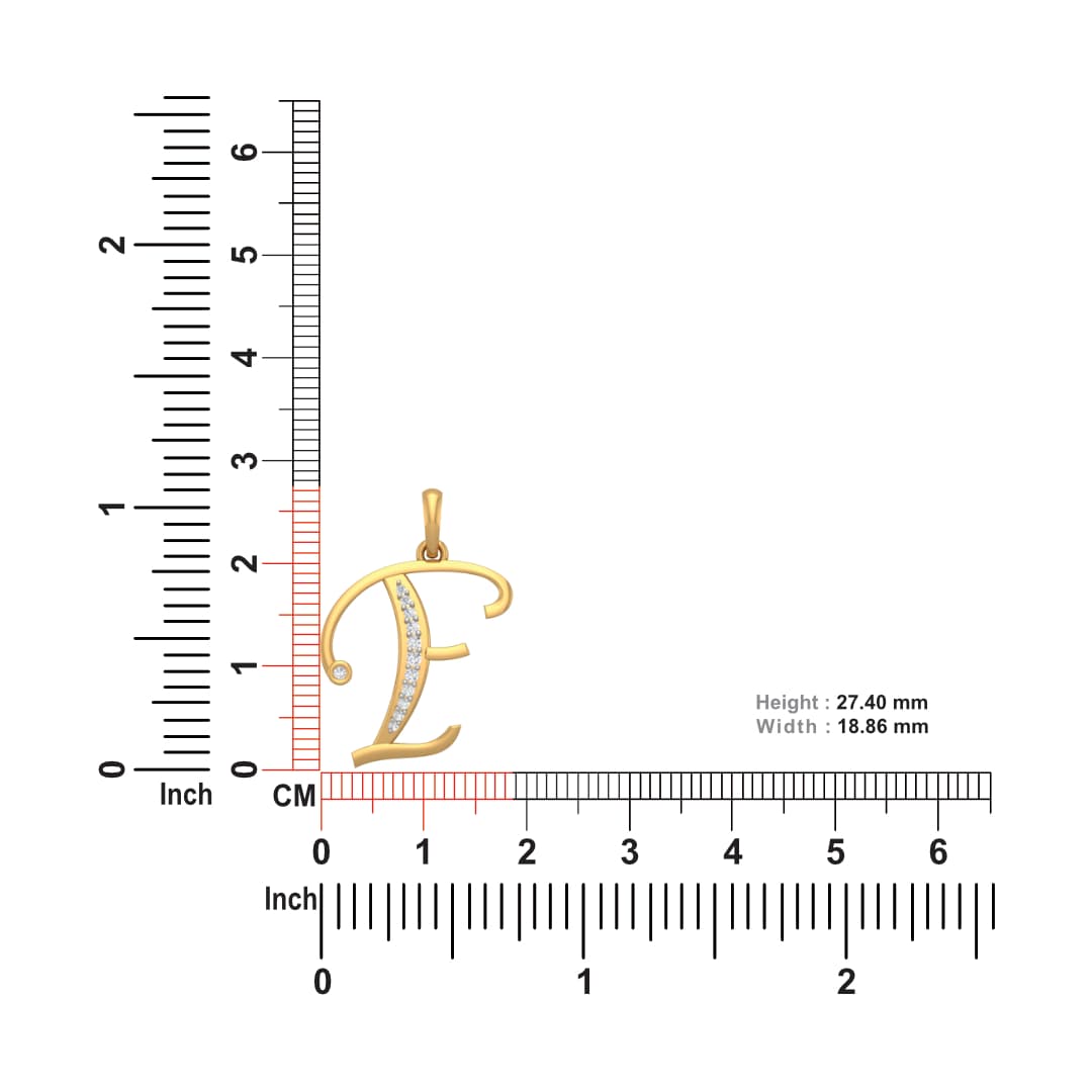 F Alphabet Diamond Pendant