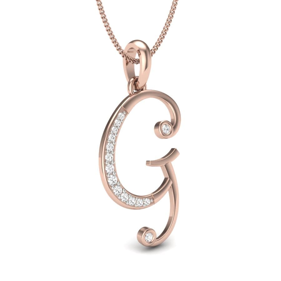 Alphabet G Diamond Pendant