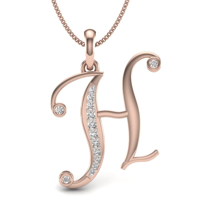 Alphabet H Diamond Pendant