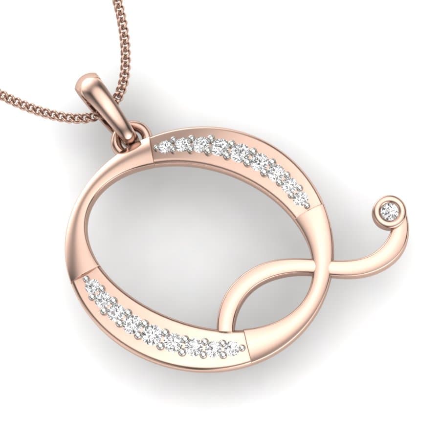 Alphabet Q Diamond Pendant