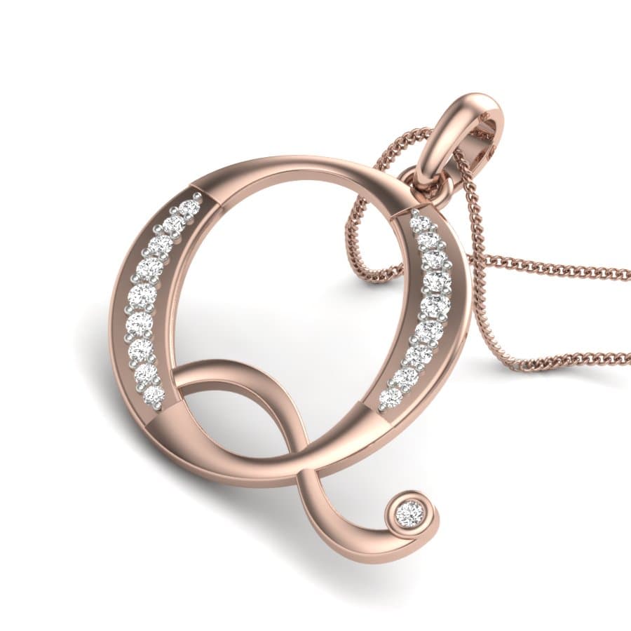 Alphabet Q Diamond Pendant