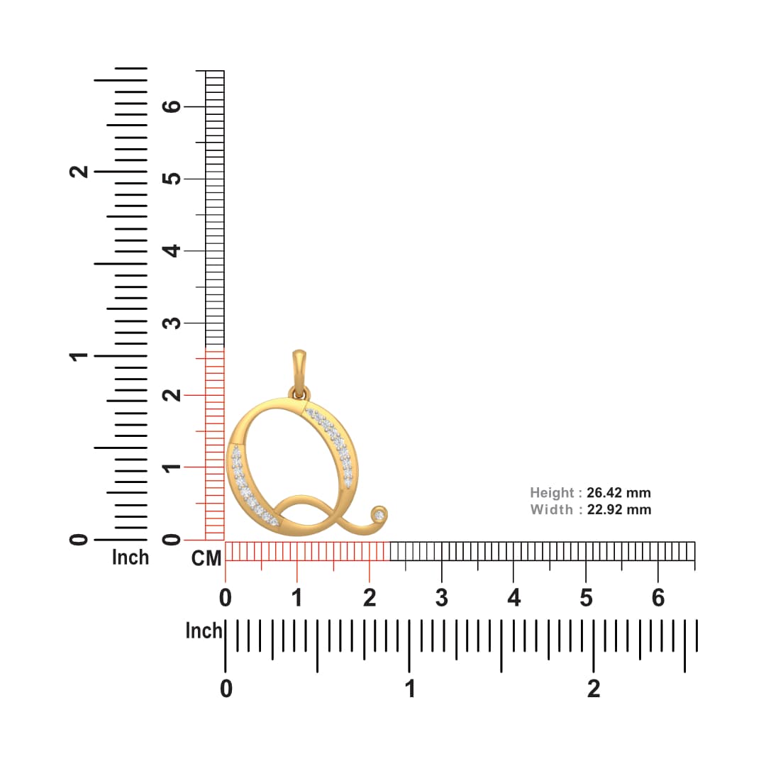 Alphabet Q Diamond Pendant