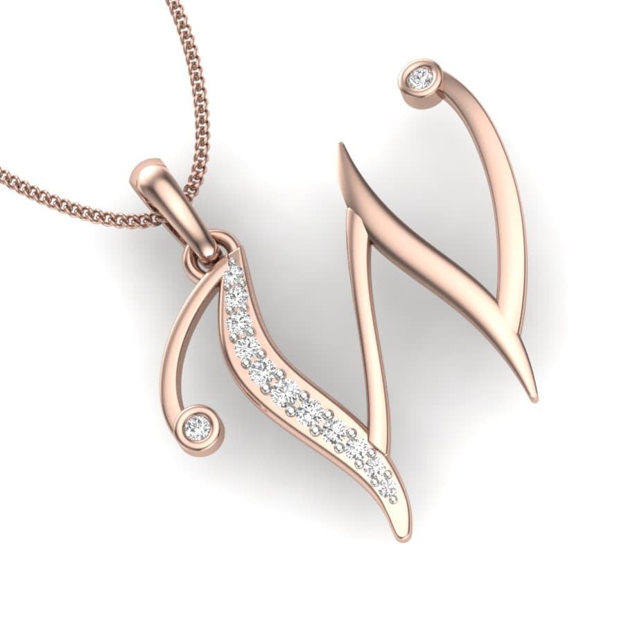 Alphabet W Diamond Pendant