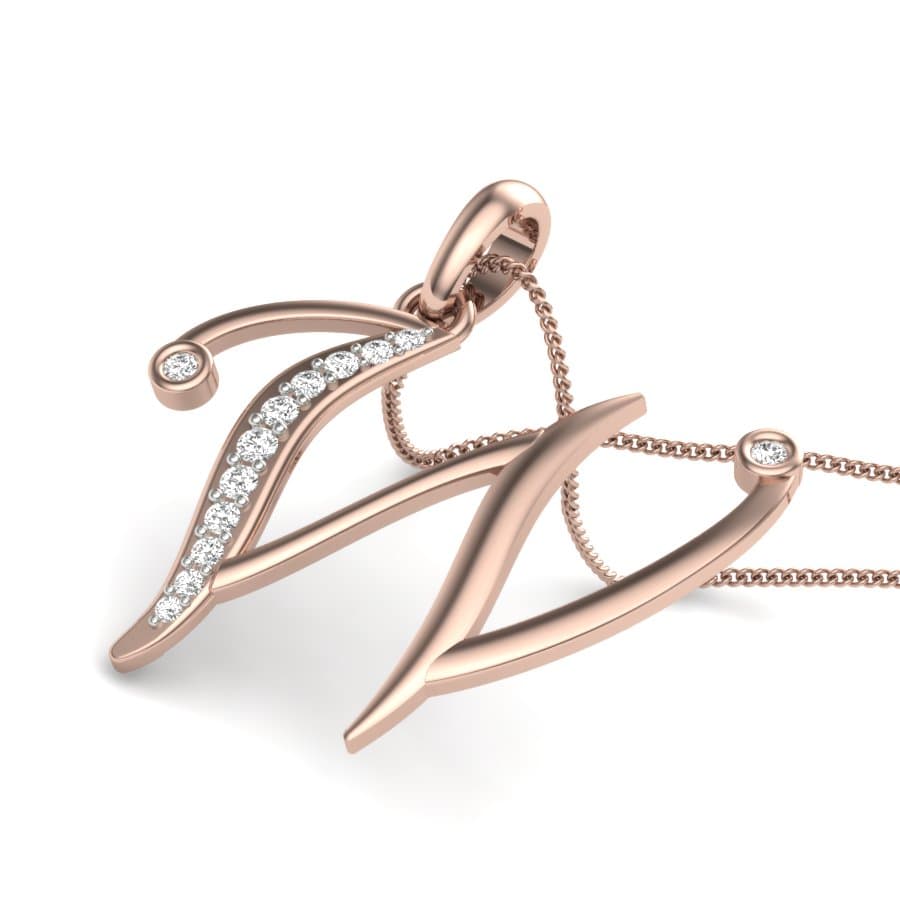 Alphabet W Diamond Pendant