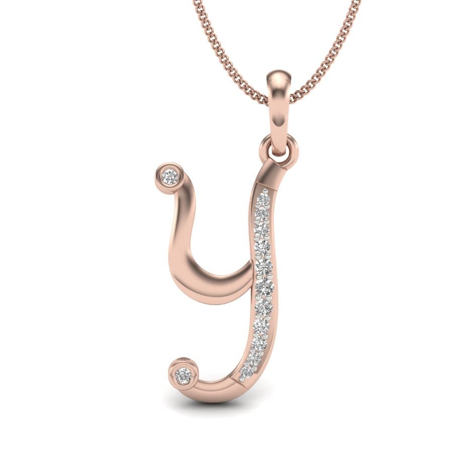 Alphabet Y Diamond Pendant