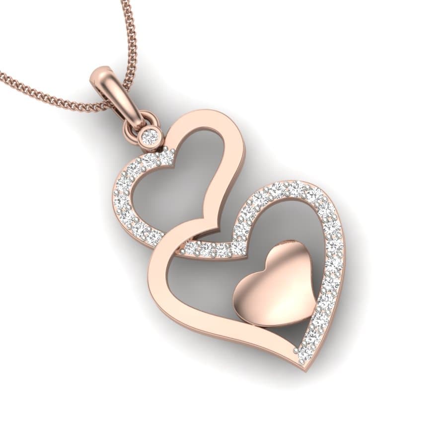 Trio Heart Diamond Pendant