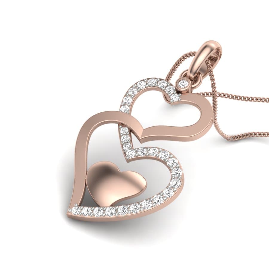 Trio Heart Diamond Pendant