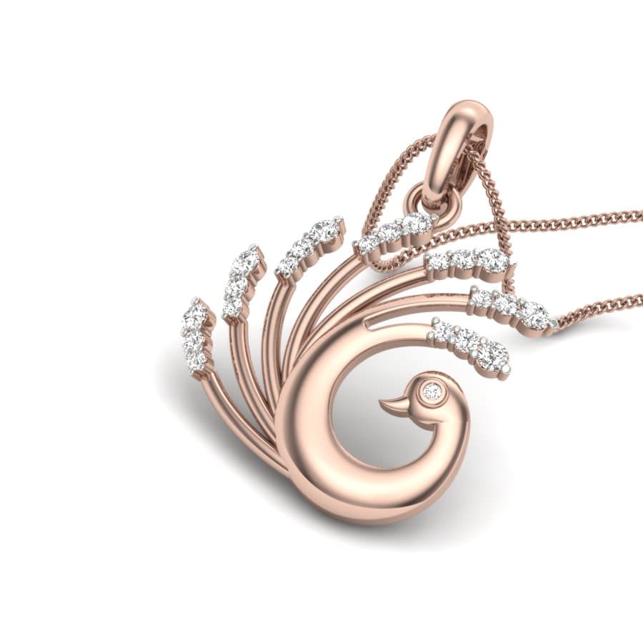 Elegant Peacock Diamond Pendant