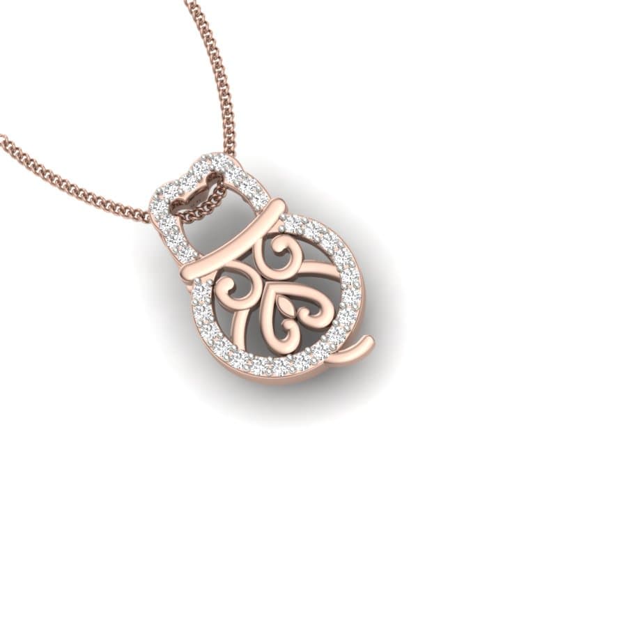 The Cute Cat Diamond Pendant
