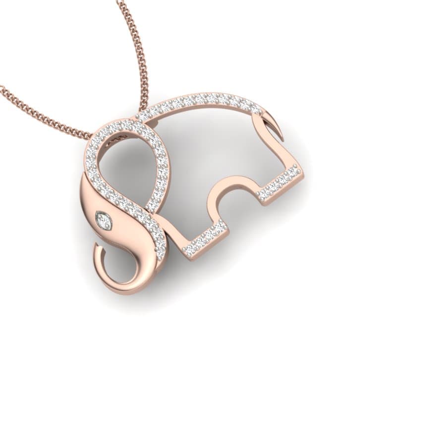 Elegant Elephant Kids Diamond Pendant