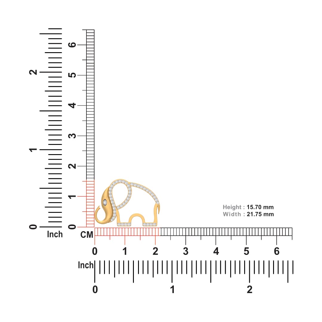 Elegant Elephant Kids Diamond Pendant