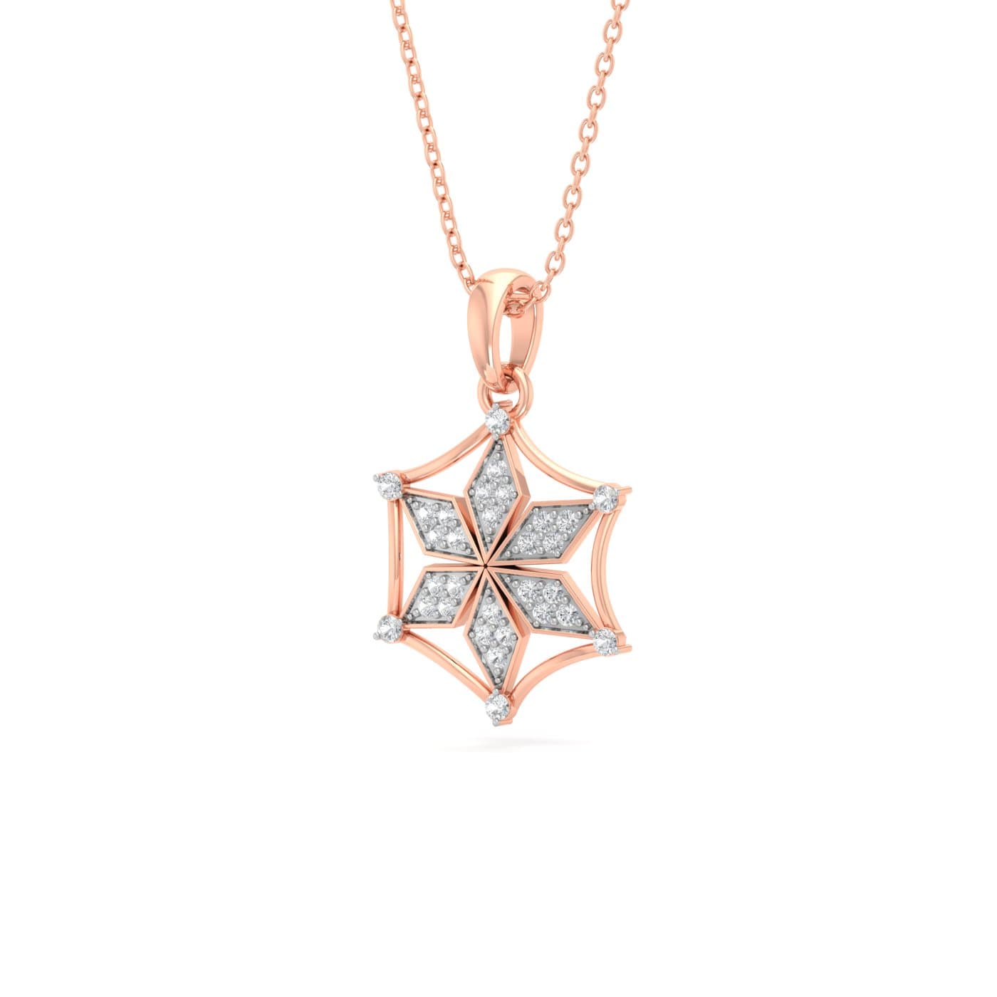 Frame Petals Diamond Pendant