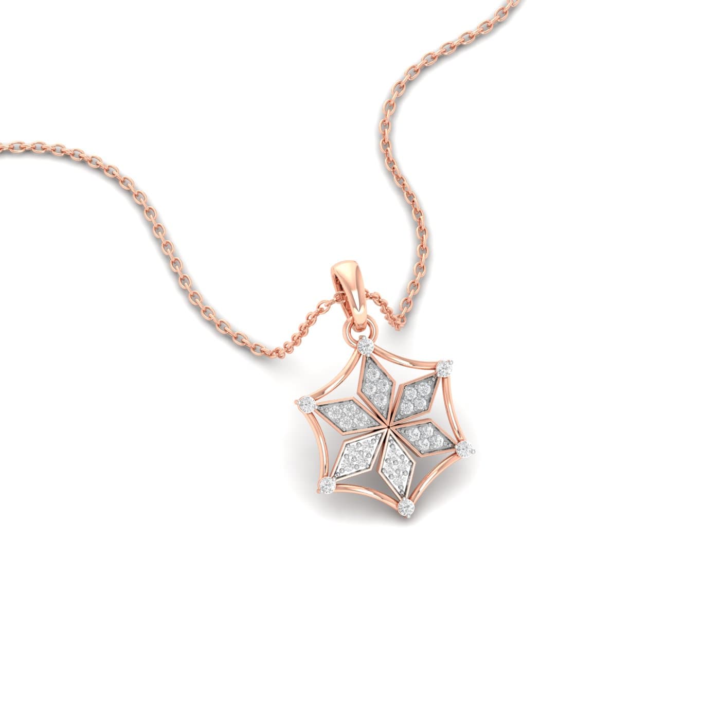 Frame Petals Diamond Pendant