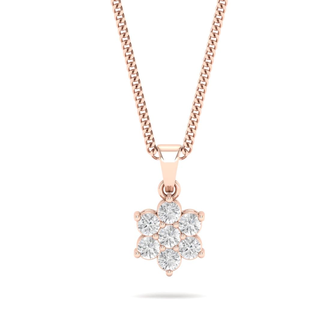 Round Fleur Diamond Pendant