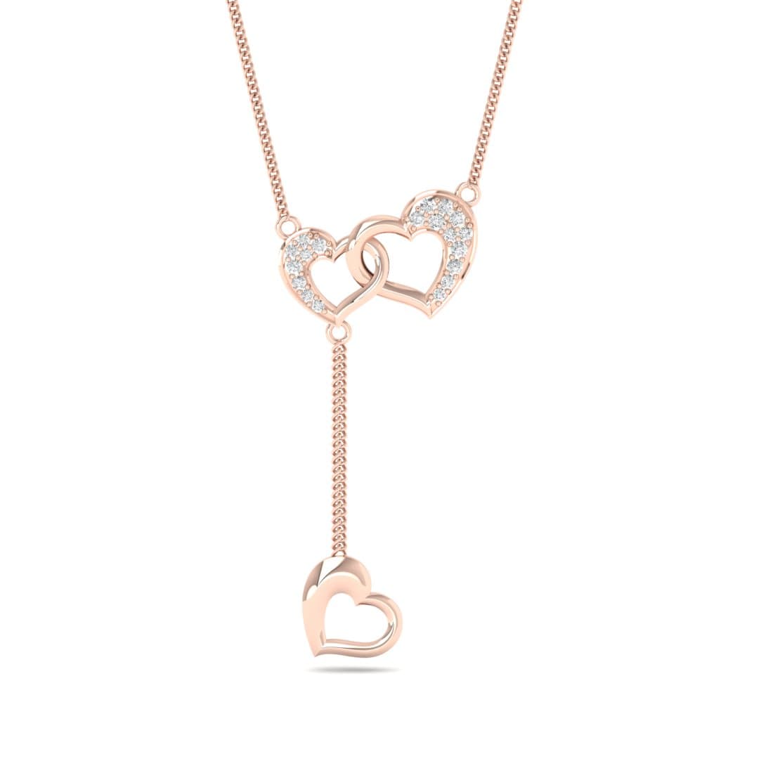 Trio Heart Drop Diamond Pendant