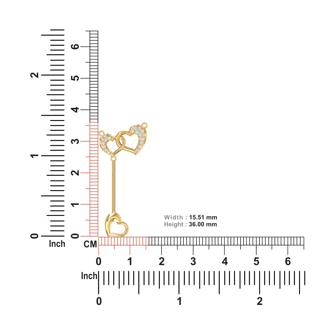 Trio Heart Drop Diamond Pendant